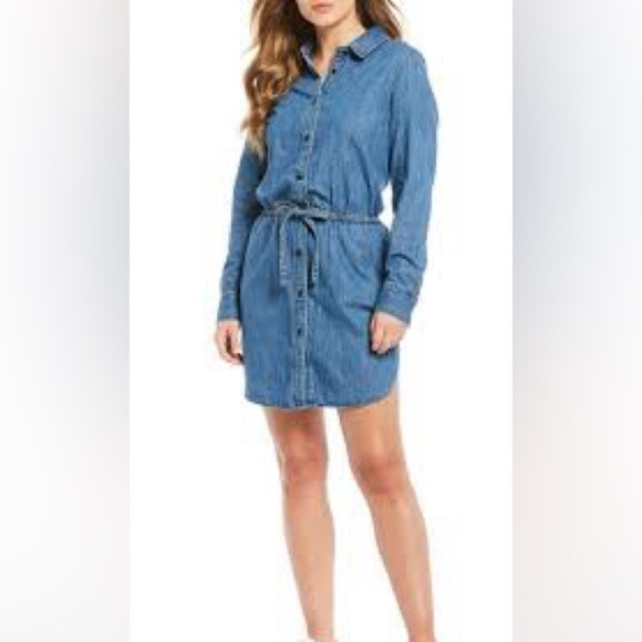 Cremieux Dresses & Skirts - Cremieux Womens Ann Denim Dress Blue Waist Tie